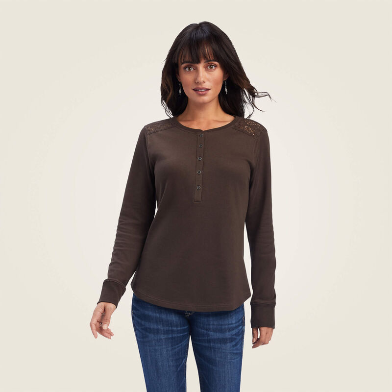 WOMEN'S ARIAT REAL Henley Shirt 10041342