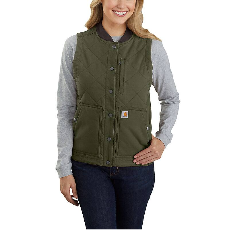 RUGGED FLEX RELAXED FIT CANVAS INSULATED RIB COLLAR VEST 104423