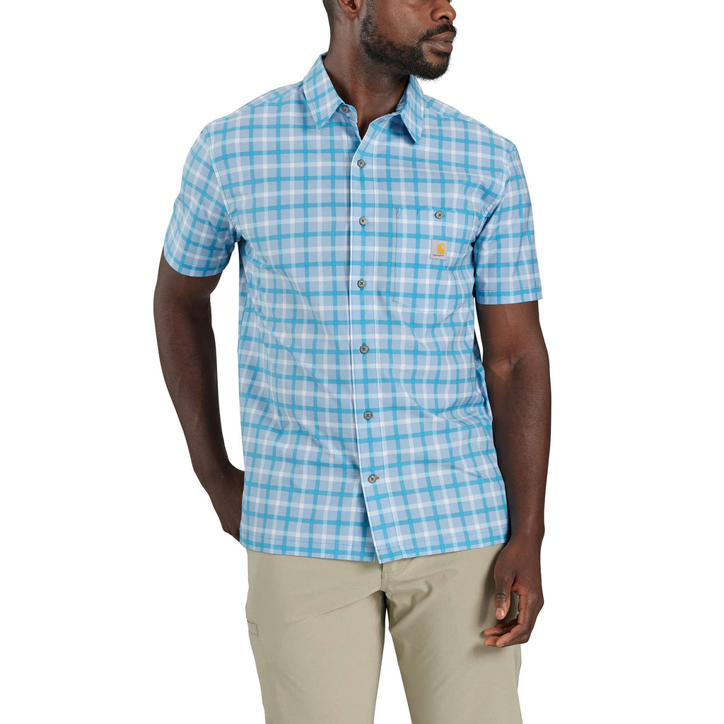 FORCE SUN DEFENDER RELAXED FIT LIGHTWEIGHT SHORT-SLEEVE PLAID SHIRT 106167