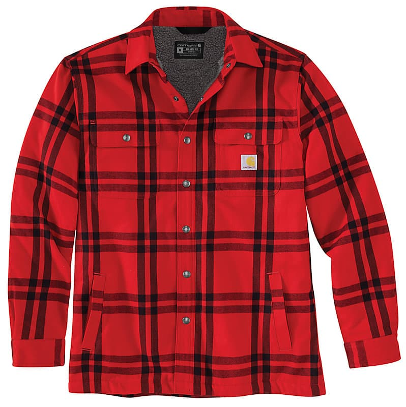 RELAXED FIT FLANNEL SHERPA-LINED SHIRT JAC 106354