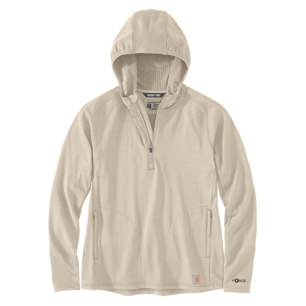 WOMEN'S CARHARTT FORCE RELAXED FIT HALF-ZIP HOODED T-SHIRT 106456