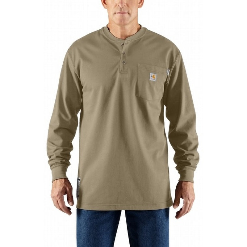 FLAME-RESISTANT CARHARTT FORCE® COTTON LONG-SLEEVE HENLEY 100237