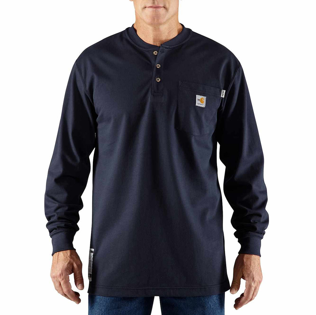 FLAME-RESISTANT CARHARTT FORCE® COTTON LONG-SLEEVE HENLEY 100237