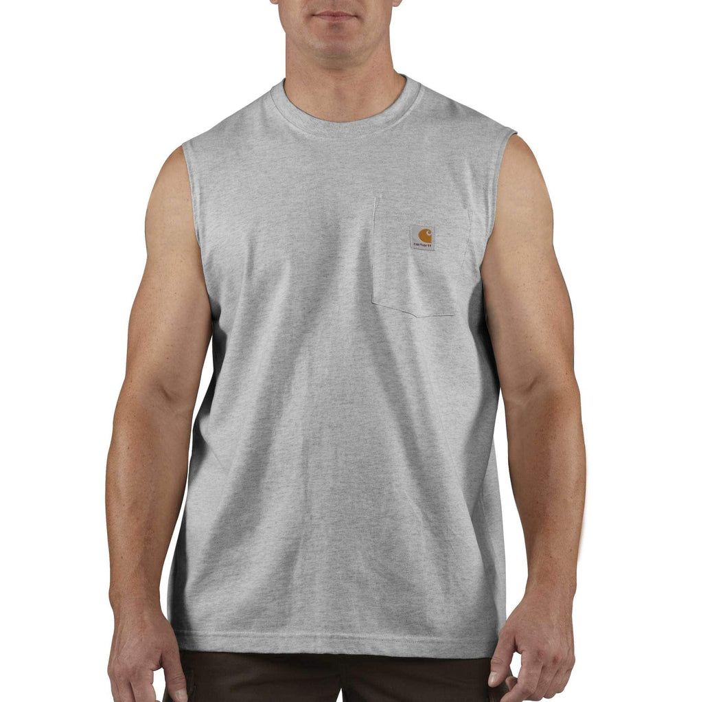 RELAXED FIT HEAVYWEIGHT SLEEVELESS POCKET T-SHIRT 100374