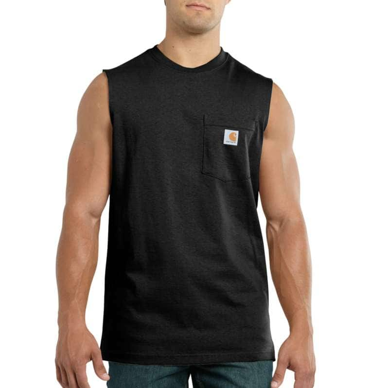 RELAXED FIT HEAVYWEIGHT SLEEVELESS POCKET T-SHIRT 100374