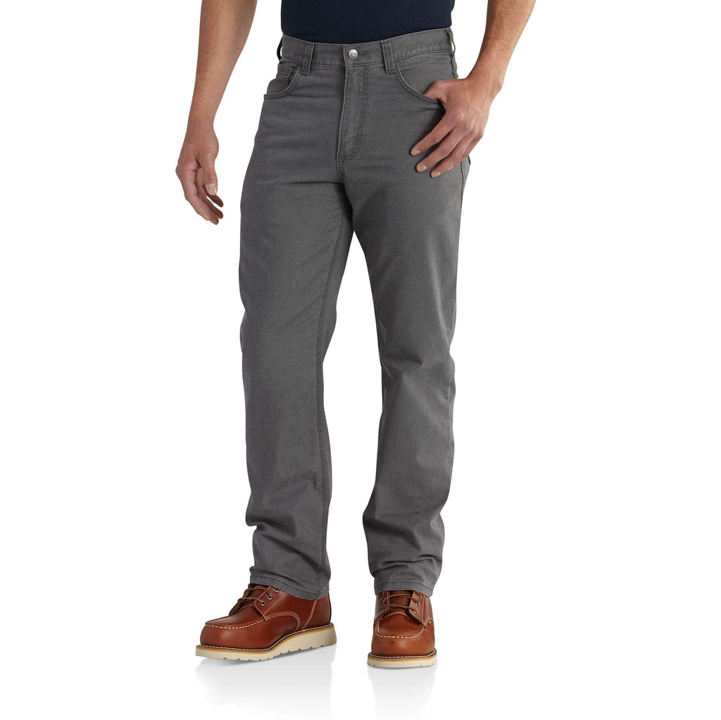 RUGGED FLEX® RELAXED FIT CANVAS 5-POCKET WORK PANT 102517-Gravel