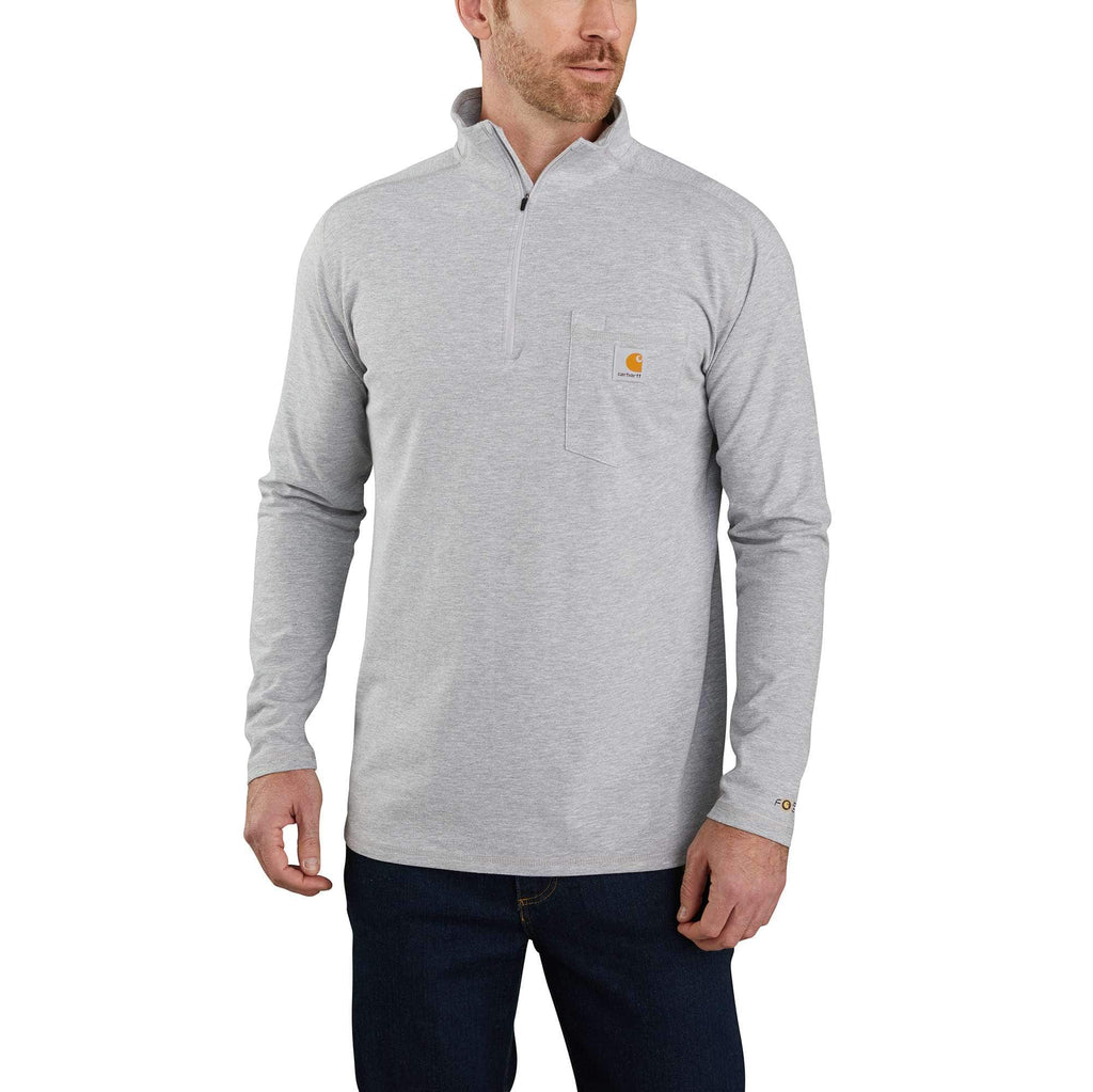 FORCE RELAXED FIT MIDWEIGHT LONG-SLEEVE QUARTER-ZIP MOCK-NECK T-SHIRT 104255