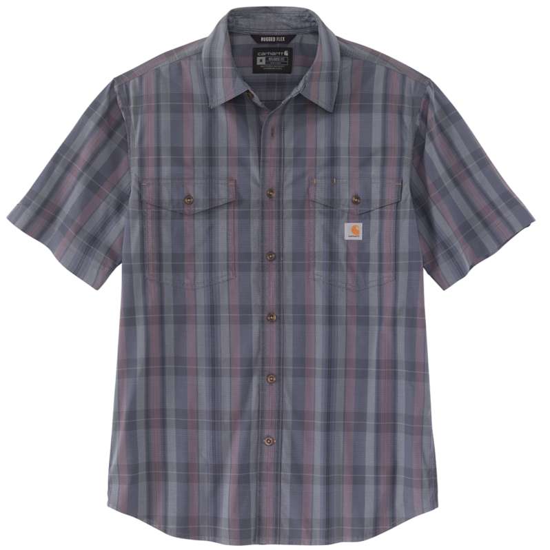 RUGGED FLEX RELAXED FIT LIGHTWEIGHT SHORT-SLEEVE PLAID SHIRT 105174