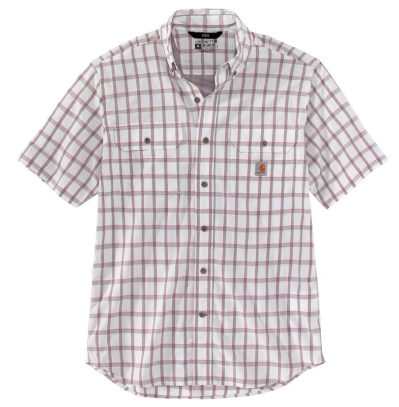 FORCE RELAXED FIT LIGHTWEIGHT SHORT-SLEEVE PLAID SHIRT 105187