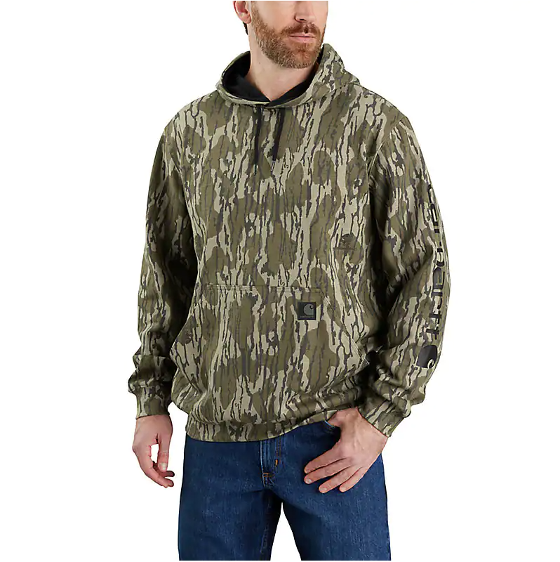 LOOSE FIT MIDWEIGHT CAMO SLEEVE GRAPHIC SWEATSHIRT 105484