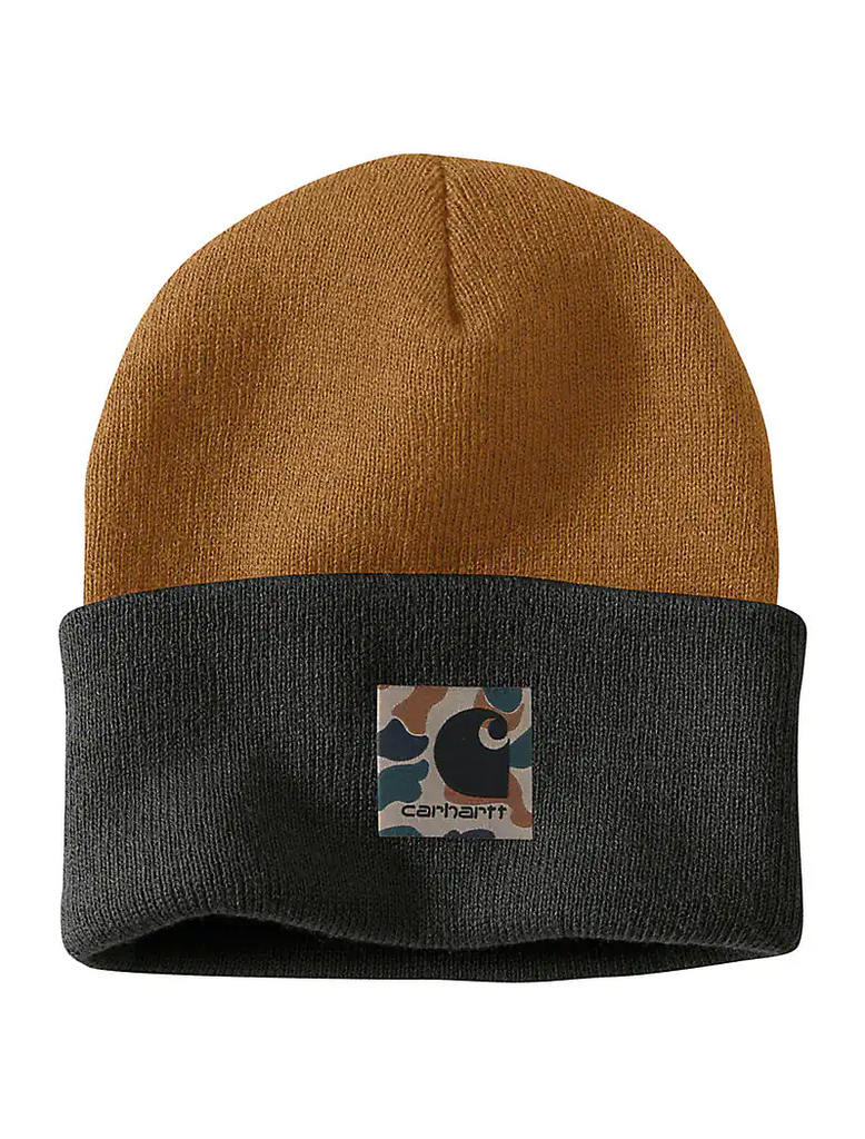 Knit Camo Patch Beanie 105523