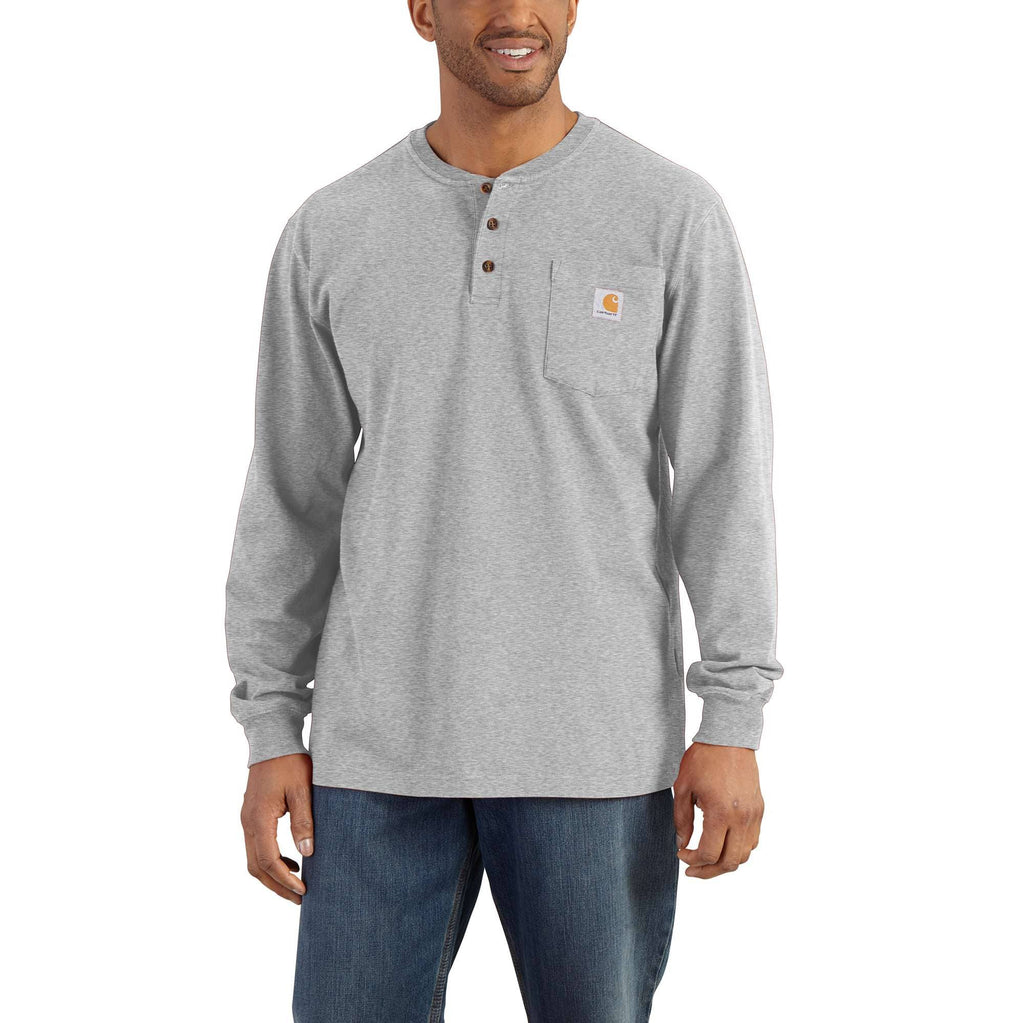 LOOSE FIT HEAVYWEIGHT LONG-SLEEVE POCKET HENLEY T-SHIRT K128