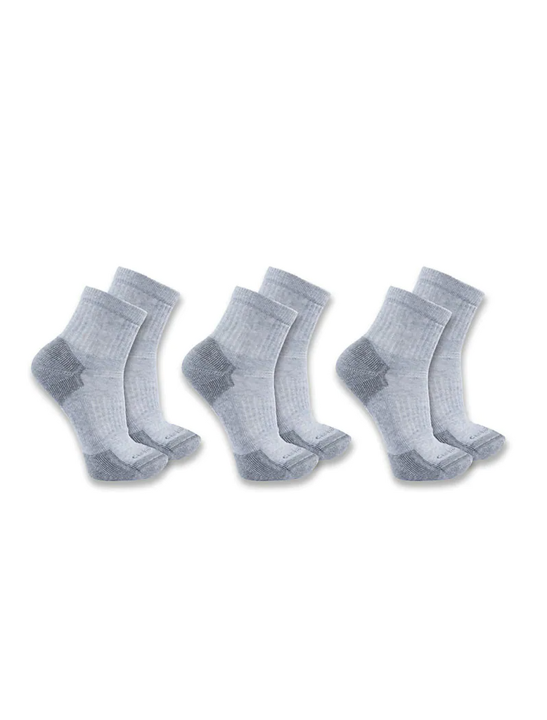 MIDWEIGHT COTTON BLEND QUARTER SOCK 3-PACK SQ6103M