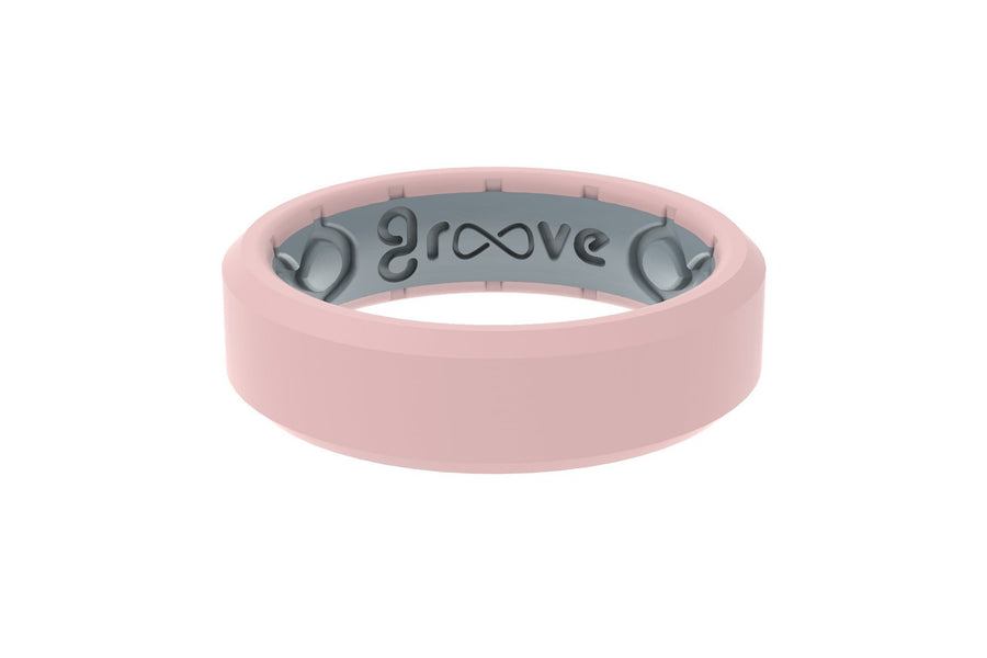 GROOVE RING® EDGE ROSE QUARTZ THIN RING
